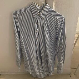 Vineyard Vines Slim Fit Whale Shirt (Blue and White Striped)